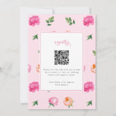 Invitation Bright Peony w/QR Code on Back, Brunch and Bubbly (Dos)