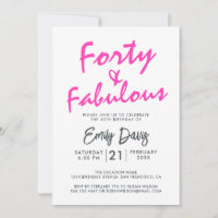 Bright Pink Quarty Fabulous | Fête du 40e annivers