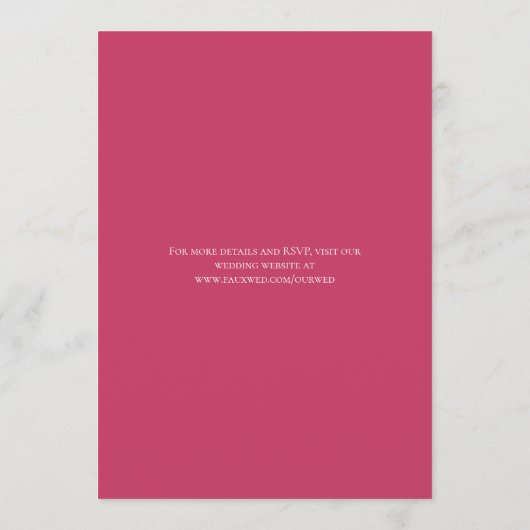 Invitation Bright Pink Rose Wedding (Dos)