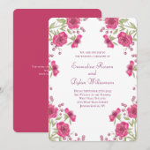 Invitation Bright Pink Rose Wedding (Devant / Derrière)
