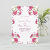 Invitation Bright Pink Rose Wedding (Debout devant)