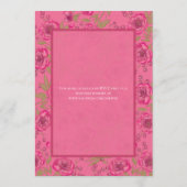 Invitation Bright Pink Rose Wedding Save the Date (Dos)