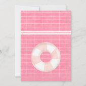 Invitation Bright Piscine tropicale fête rose bleu Sweet 16 (Dos)