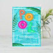 Invitation Bright Piscine tropicale flotteurs néon Sweet 16 (Debout devant)