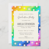Invitation Bright Rainbow Hexagons Modern Graduation Party (Devant)