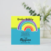 Invitation Bright Rainbows fête d'anniversaire (Debout devant)
