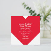 Invitation Bright Red Heart Valentine Mariage (Debout devant)