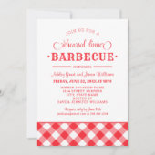 Invitation Bright Red Plaid Mariage Dîner de répétition Barbe (Devant)