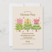 Invitation Bright Ribbon Trees Famille de vacances (Devant)