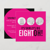 Invitation Bright rose 80th EIGHTOH! photo anniversaire invit (Devant / Derrière)