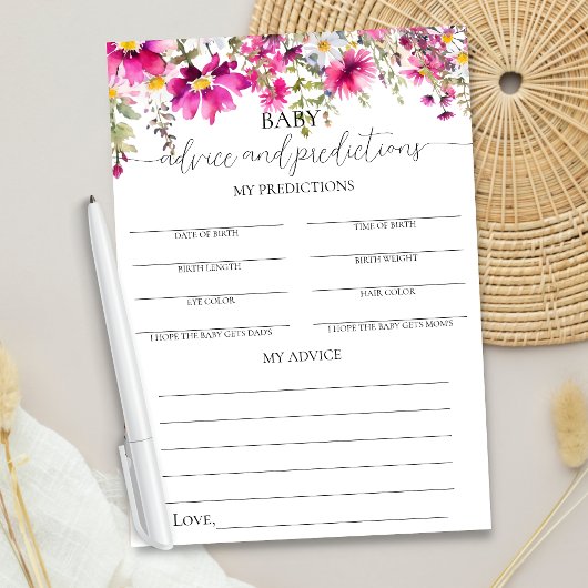 Invitation Bright Rose Floral Babal Conseils & Prédictions Je