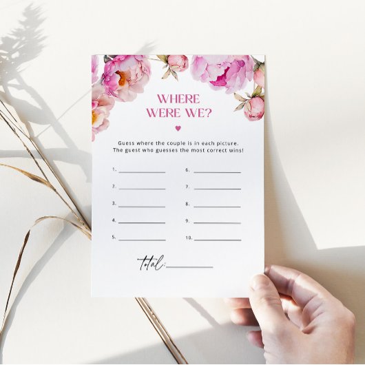 Invitation Bright rose peony Où étions-nous jeu de douche nup