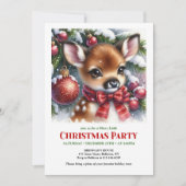 Invitation Bright snowy forest baby deer Christmas kids (Devant)