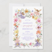 Invitation Bright Spring Fleur sauvage Fairy Premier annivers (Devant)