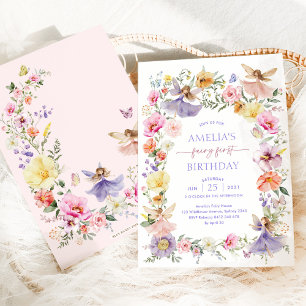 Invitation Bright Spring Fleur sauvage Fairy Premier annivers