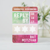 Invitation Bright Star de David Bat mitzvah Réponse RSVP (Debout devant)