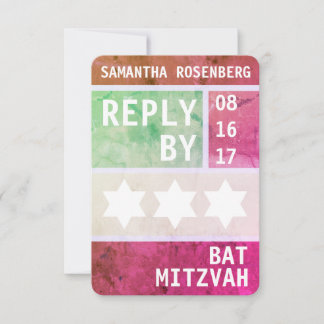 Invitation Bright Star de David Bat mitzvah Réponse RSVP
