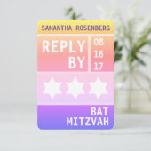 Invitation Bright Star de David Bat mitzvah Réponse RSVP (Debout devant)