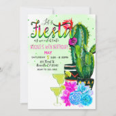 Invitation Bright Stripes Fiesta Cactus & Succulents Party (Devant)