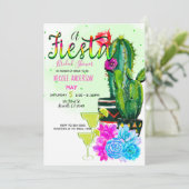 Invitation Bright Stripes Fiesta Succulents Fête des mariées (Debout devant)