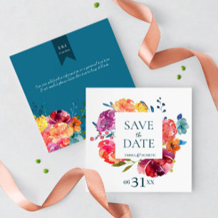 Invitation Bright Summer coloré Mariage "Save the Date"