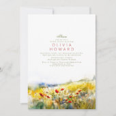 Invitation Bright Summer Fleurs sauvages Boho Fête des mariée (Devant)