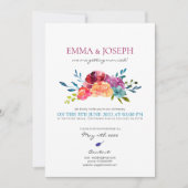 Invitation Bright Summer turquoise rayé Mariage (Devant)