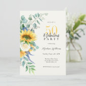 Invitation Bright Sunflowers Floral 50 et fabuleux anniversai (Debout devant)