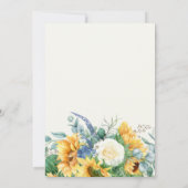 Invitation Bright Sunflowers Floral 50 et fabuleux anniversai (Dos)