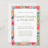 Invitation Bright Tropical Botanical Florals Mariage (Devant)