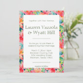 Invitation Bright Tropical Botanical Florals Mariage (Debout devant)
