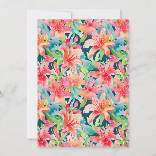 Invitation Bright Tropical Botanical Florals Mariage (Dos)