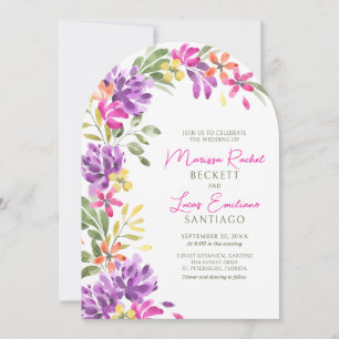 Invitation Bright Tropical Floral Arch Mariage