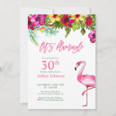 Invitation Bright Tropical Pink Faisons Flamant rose 30e anni (Devant)