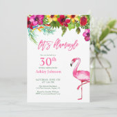 Invitation Bright Tropical Pink Faisons Flamant rose 30e anni (Debout devant)