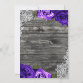 Invitation Bright Violet Rose gris Russe Blanc Mariage dentel (Dos)