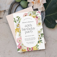 Bright Watercolor Floral 60e fête d'anniversaire