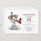 Invitation Bright whimsical dog animals theme kids birthday (Devant)