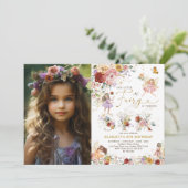 Invitation Bright Wildflower Fairy Garden 6th Birthday Photo (Debout devant)