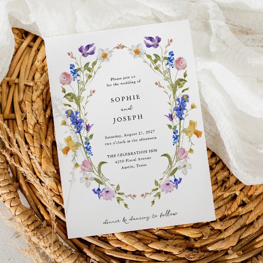 Invitation Brillant Boho Floral Wreath | Mariage