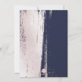 Invitation Brillant, Faux Metallic Pinceau Rose Bleu (Dos)