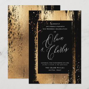 Invitation Brillant, Faux Métallurgique Brush Stroke