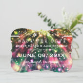 Invitation Brillant Feu d'artifice Mariage Enregistrer les ca (Debout devant)