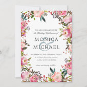 Invitation Brillant Fleur | Floral Botanique cadre Mariage (Devant)