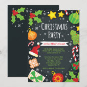 Invitation brillante pour une fête de Noël (Devant / Derrière)