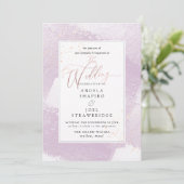 Invitation Brille, l'eau aquarelle lilas rose+Faux métallique (Debout devant)