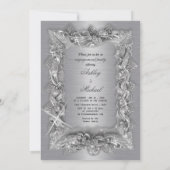 Invitation briller mariage argent bijoux en feuille de diaman (Dos)