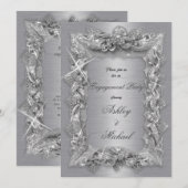 Invitation briller mariage argent bijoux en feuille de diaman (Devant / Derrière)