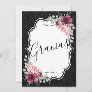 Invitation Brilliantina Negro y Rojas Tarjeta de agradecimien