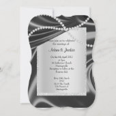 Invitation Brin en diamant noir argent élégant mariage person (Devant)